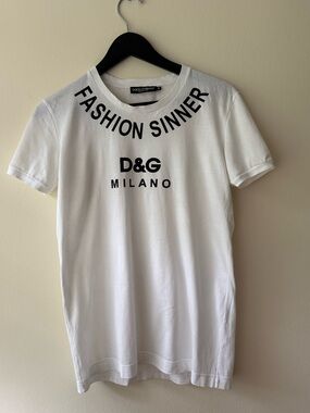 Dolce & Gabbana Fashion Sinners Cotton White Tee. Size Italian 36. Very Good Con